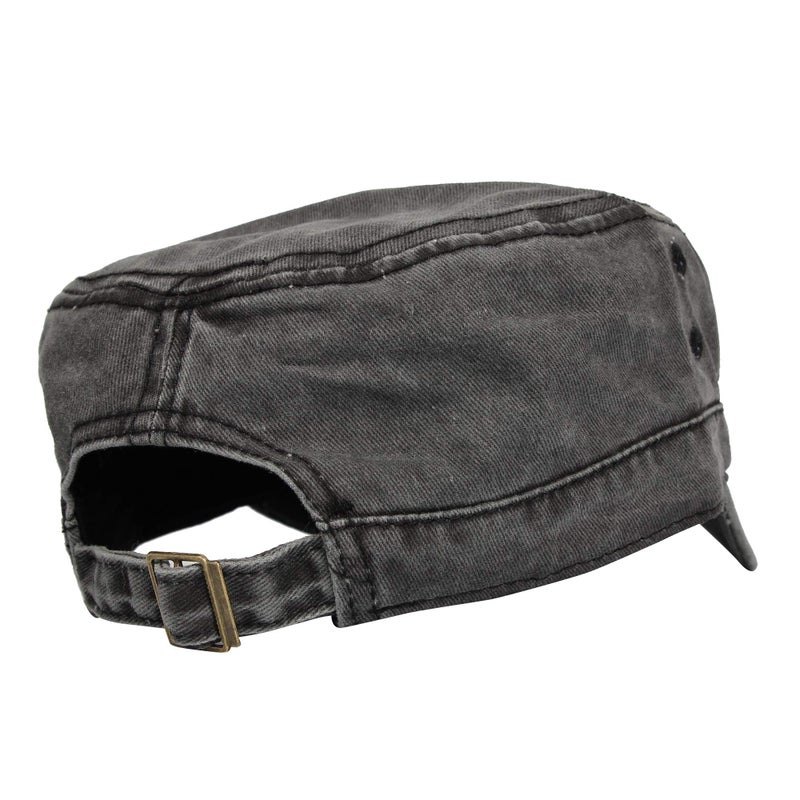 WITHMOONS Cadet Caps Vintage Washed Cotton Army Hat for Unisex KZ40037 (Grey) - Image 4